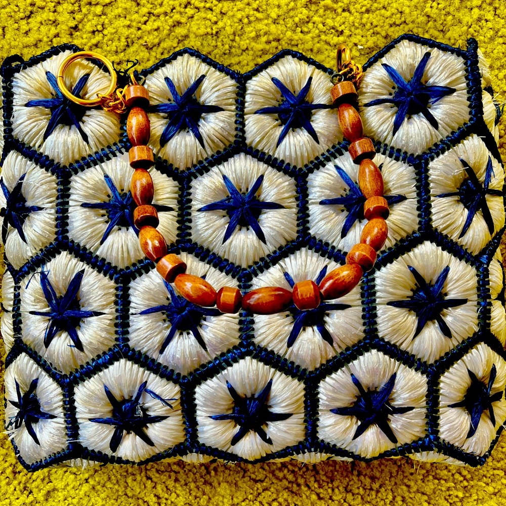 STARFISH Blue bamboo 2 straps Specialty Handbag! High end quality feminine flair